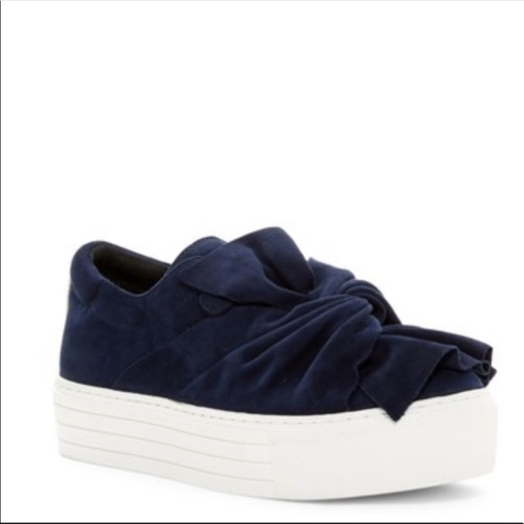 Kenneth Cole Slip On Loafer Sneaker Aaron Blue Suede Leather Platform  8.5 - Picture 1 of 12